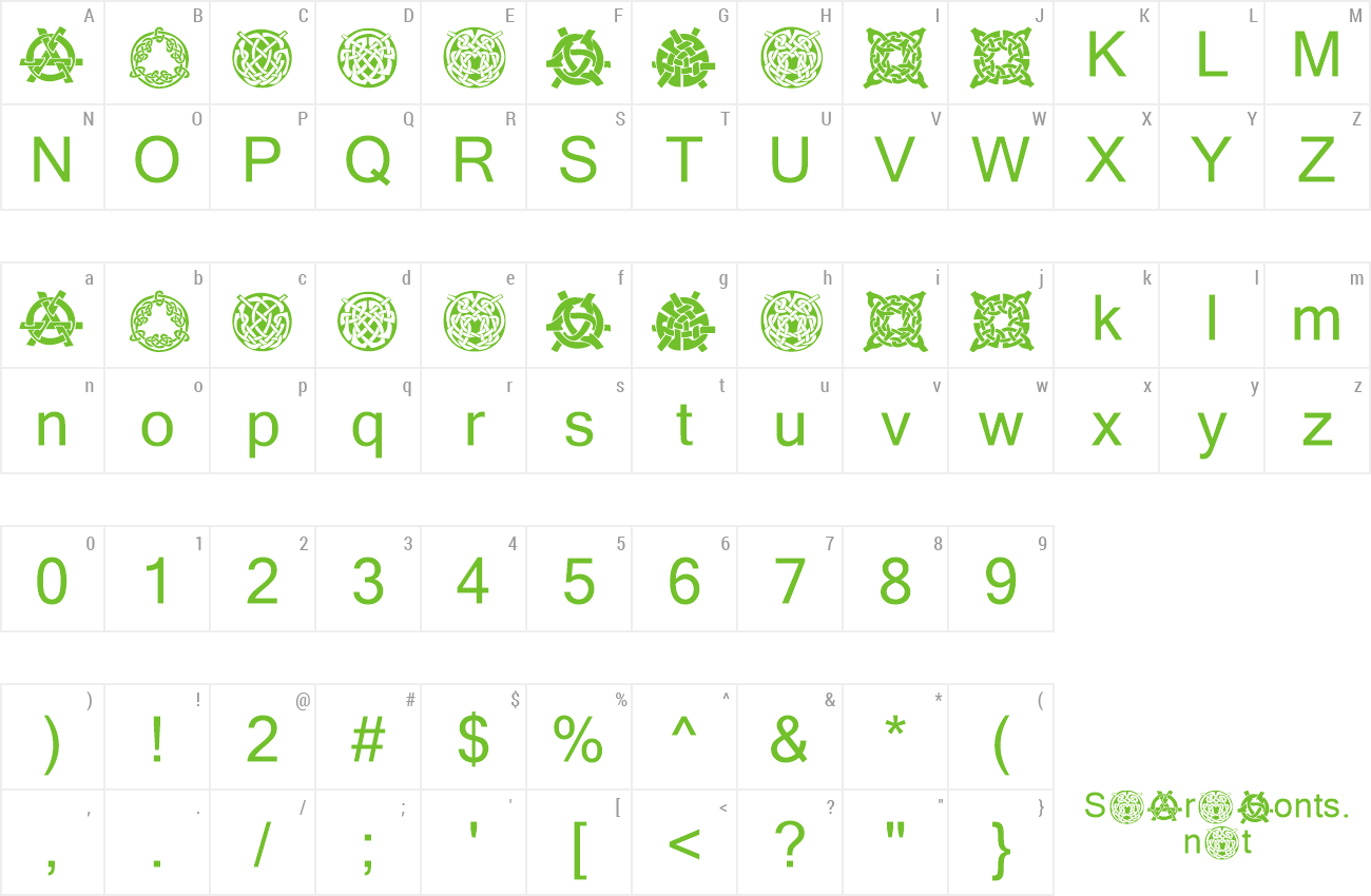 Font KR Keltic Three preview